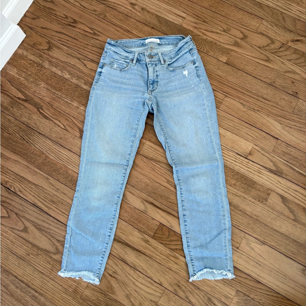 LOFT Light Blue Curvy Skinny Crop Jeans